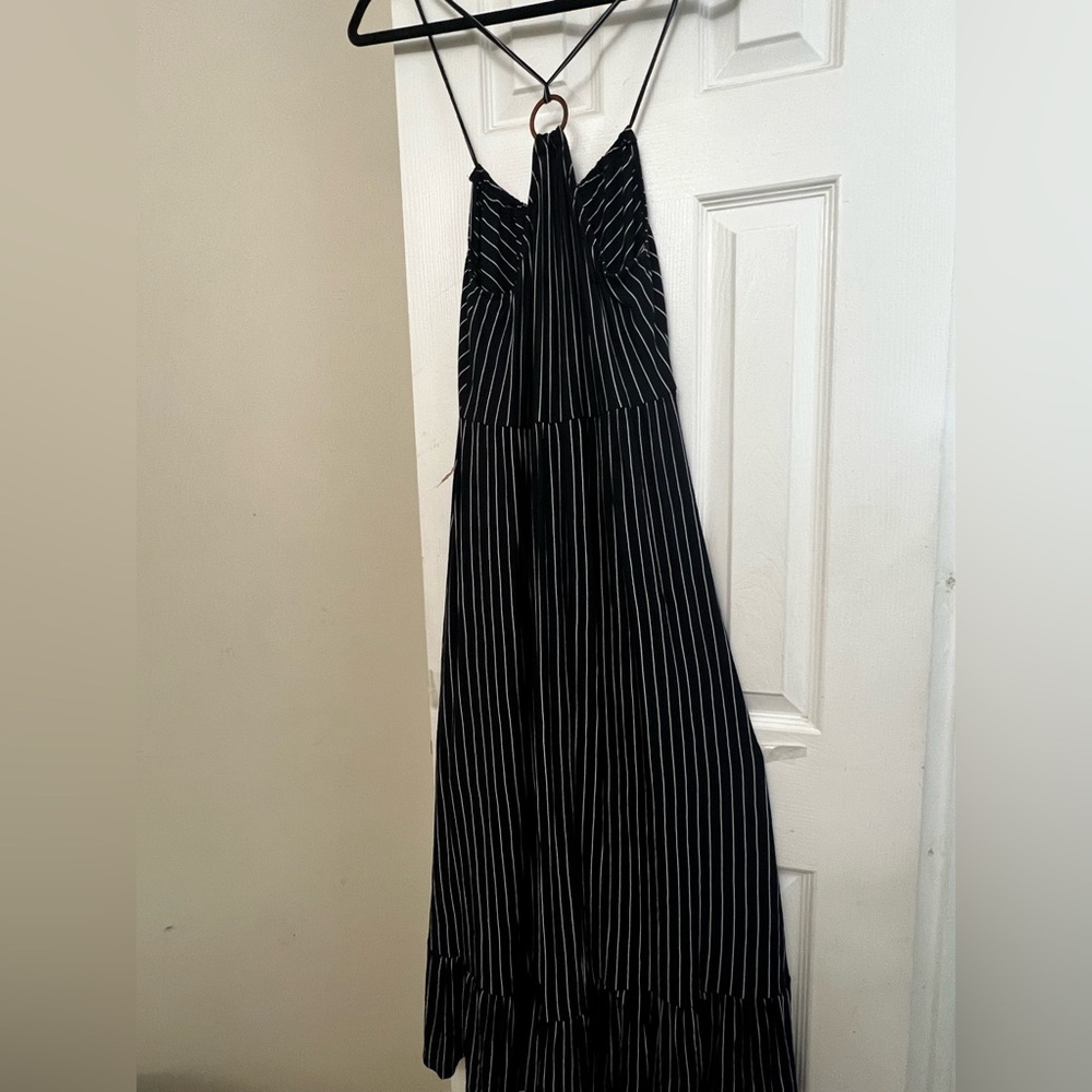 Crescent Navy blue and White Striped Garment dress size M